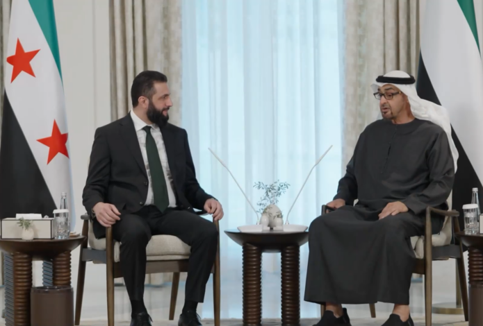 بن زايد يستقبل الشرع 